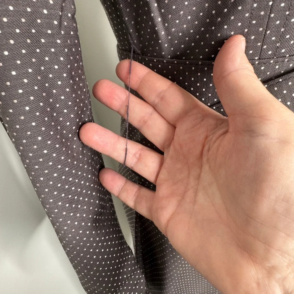 Edward an‎ Trench Coat with Pink/White Dots Pleated